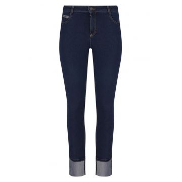 Blugi slim fit cu mansete