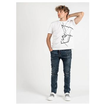 Blugi slim fit cu nasturi -
