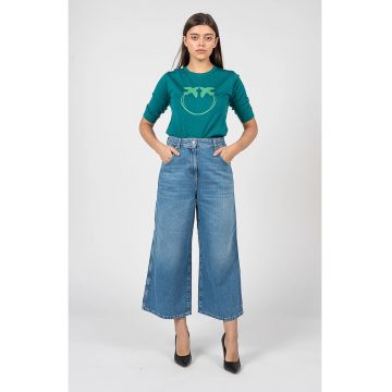 Culottes din denim cu aspect prespalat Hans -