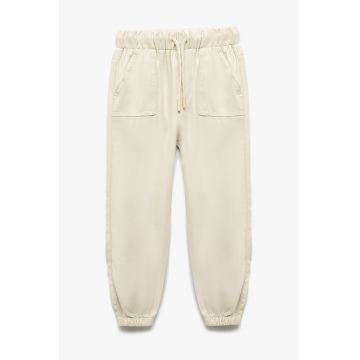 Pantaloni conici cu talie elastica si mansete