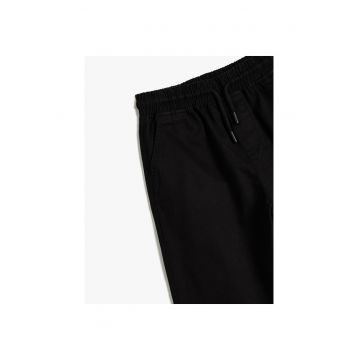 Pantaloni de bumbac cu banda elastica in talie