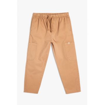 Pantaloni de bumbac cu snur in talie