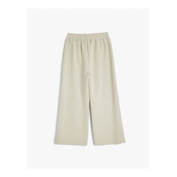 Pantaloni de trening din amestec de modal cu croiala ampla si talie elastica