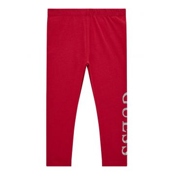Pantaloni din amestec de bumbac cu imprimeu logo metalizat - Caramiziu - Argintiu -