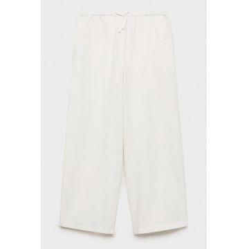 Pantaloni din amestec de in cu snur