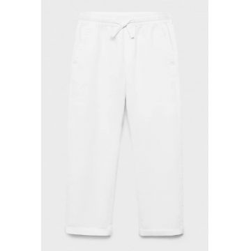 Pantaloni din amestec de in cu snur de ajustare in talie