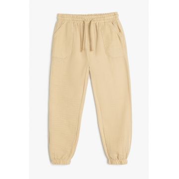Pantaloni din bumbac cu talie ajustabila
