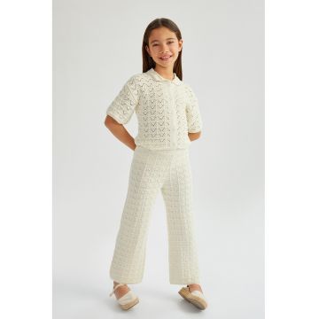 Pantaloni evazati din amestec de bumbac