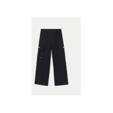 Pantaloni fete -  304331039 - Bumbac/Poliester - Negru