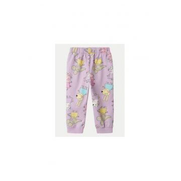 Pantaloni fete -  304937378 - Bumbac organic - Violet