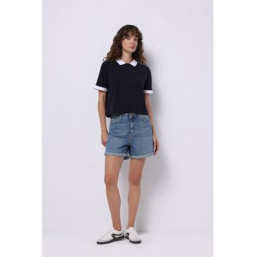 Pantaloni scurti din denim cu talie inalta