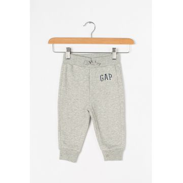 Pantaloni sport cu captuseala de fleece si logo brodat