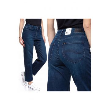Blugi dama -  5 Pocket Wide Leg - 20304-28 - Bumbac - Scurti - Boyfriend - Denim - W26-L31 US - Albastru