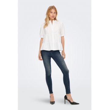 Blugi skinny cu aspect decolorat