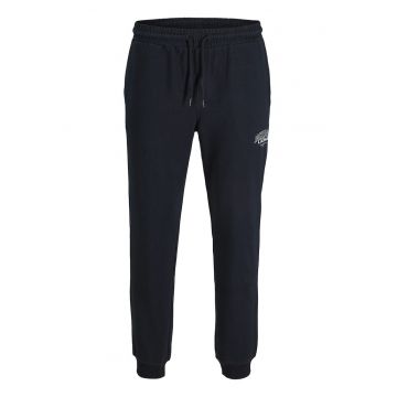 Pantaloni de trening din amestec de bumbac cu snur in talie