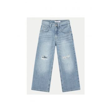 Pantaloni fete -  304718083 - Bumbac organic/Bumbac - Albastru