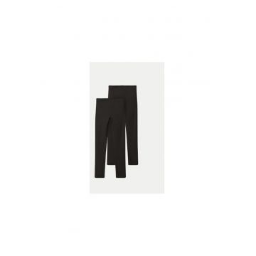 Set 2 pantaloni fete -  304434099 - Bumbac - Negru