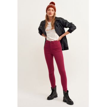 Blugi skinny cu talie inalta