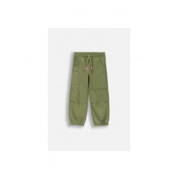 Pantaloni copii -  tip parachute - verde - bumbac