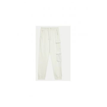 Pantaloni fete -  304547867 - Bumbac/Poliester reciclat - 164-170 CM - Gri
