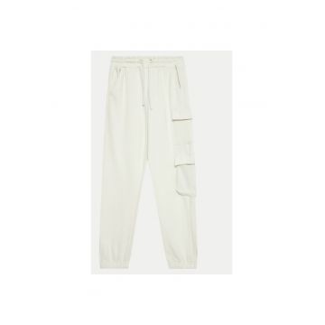 Pantaloni fete -  304547867 - Bumbac/Poliester reciclat - Gri