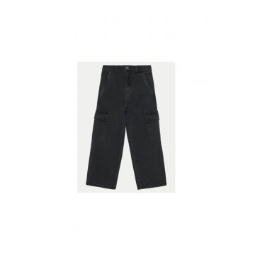 Pantaloni fete -  304718243 - Bumbac/Poliester - Negru