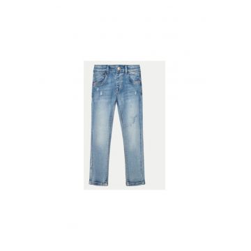Pantaloni fete -  304718434 - Bumbac/Poliester - Albastru