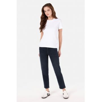 Blugi crop drepti cu talie medie