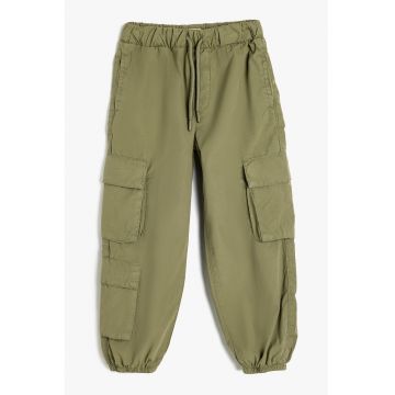 Pantaloni cargo cu talie medie