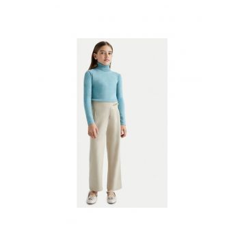 Pantaloni fete -  304330957 - Poliester/Viscoza - Bej