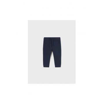 Pantaloni lungi -  Bumbac - Elastan - Albastru marin - 31558