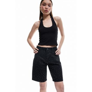 Pantaloni scurti de denim cu strasuri