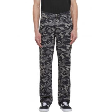 Blugi ampli cu imprimeu camuflaj