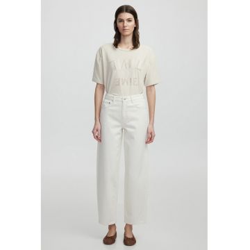 Blugi crop cu talie inalta