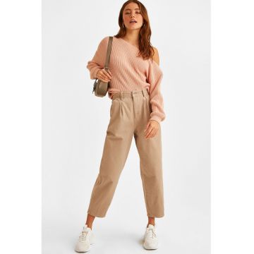 Blugi crop cu talie inalta