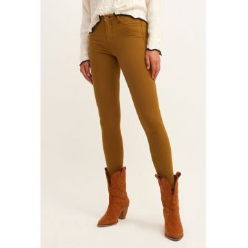 Blugi crop skinny cu talie medie