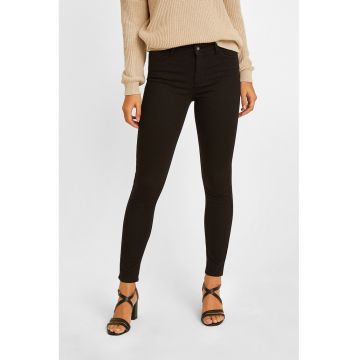 Blugi crop skinny cu talie medie