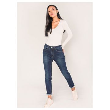 Blugi dama mom fit  albastru inchis P189-2 M7 17970