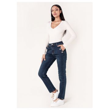 Blugi dama mom fit  albastru inchis P216 M10 17944
