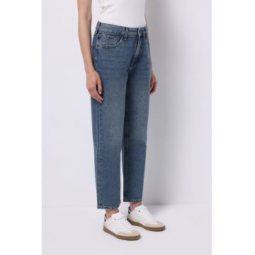 Blugi drepti cu talie inalta - Albastru inchis