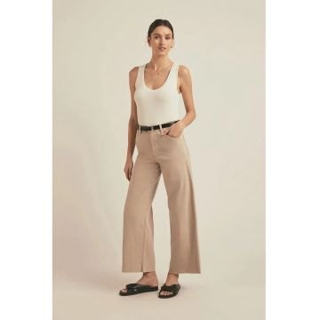 Blugi largi - crop - cu talie inalta