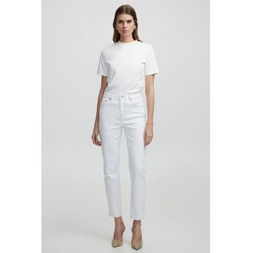 Blugi mom-fit cu model uni
