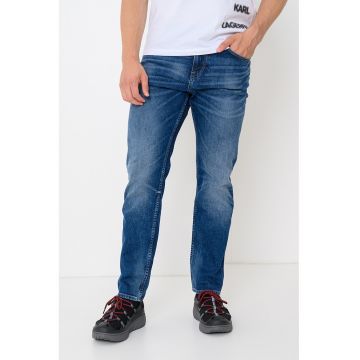 Blugi regular fit cu aspect decolorat