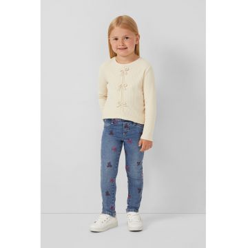 Blugi skinny cu broderii