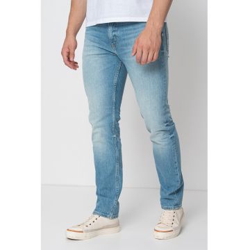 Blugi slim fit cu aspect decolorat