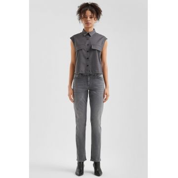Blugi slim fit cu aspect decolorat