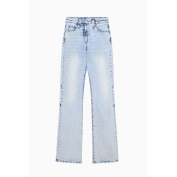 Blugi slim fit cu talie inalta