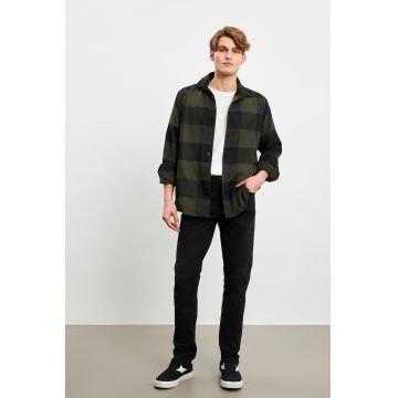 Blugi slim-fit cu talie medie