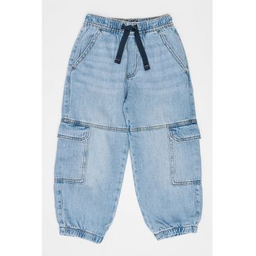 Pantaloni cargo din denim cu snur
