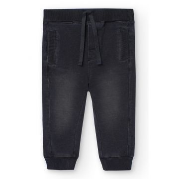Pantaloni de denim sintetic cu snur